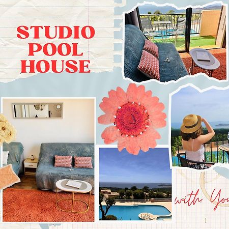 Studio Pool House Vue Mer Panoramique Amazing Sea View Wifi Linge Linen Inclut Aircondition La Croix-Valmer Zewnętrze zdjęcie