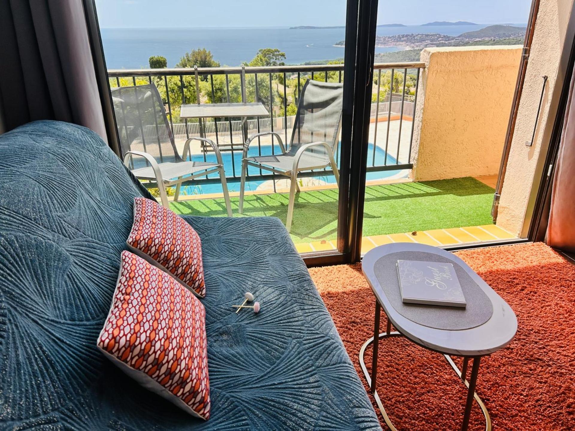 Studio Pool House Vue Mer Panoramique Amazing Sea View Wifi Linge Linen Inclut Aircondition La Croix-Valmer Zewnętrze zdjęcie
